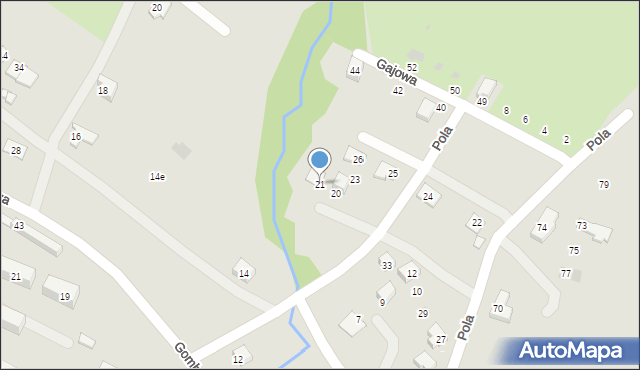 Ustrzyki Dolne, Pola Wincentego, 21, mapa Ustrzyki Dolne