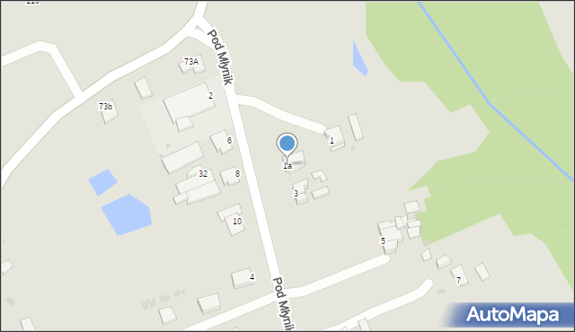 Wąbrzeźno, Pod Młynik, 1a, mapa Wąbrzeźno