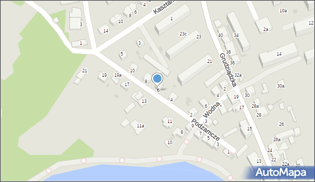 Wąbrzeźno, Podzamcze, 6, mapa Wąbrzeźno