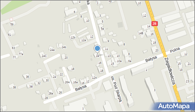 Wadowice, Podgórska, 14, mapa Wadowice