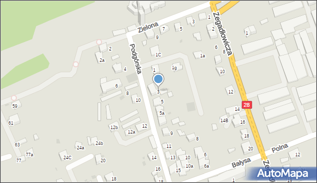 Wadowice, Podgórska, 3, mapa Wadowice