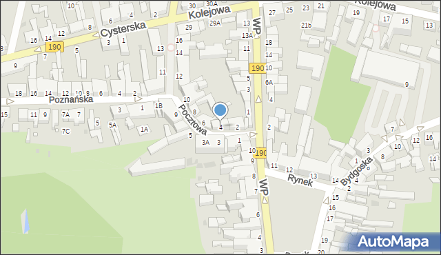 Wągrowiec, Pocztowa, 4, mapa Wągrowiec