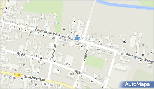 Wągrowiec, Powstańców Wielkopolskich, 20B, mapa Wągrowiec