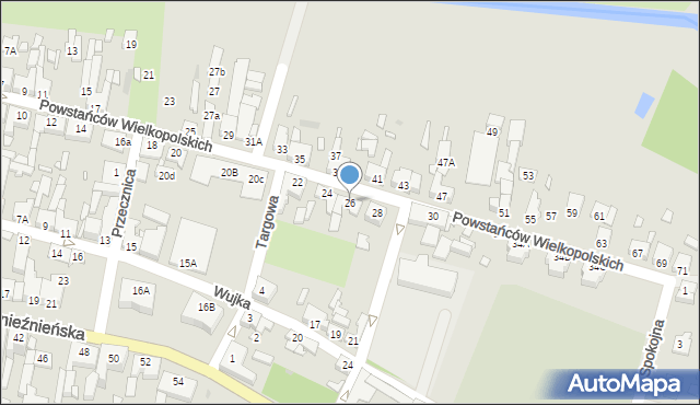 Wągrowiec, Powstańców Wielkopolskich, 26, mapa Wągrowiec