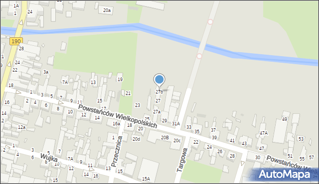 Wągrowiec, Powstańców Wielkopolskich, 27b, mapa Wągrowiec