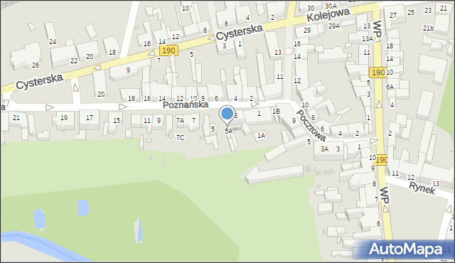 Wągrowiec, Poznańska, 5A, mapa Wągrowiec