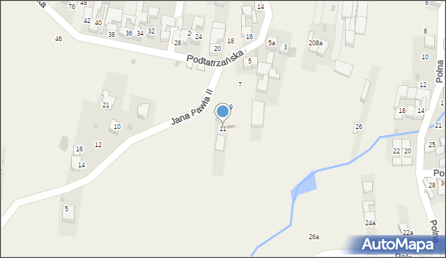 Waksmund, Podtatrzańska, 11, mapa Waksmund