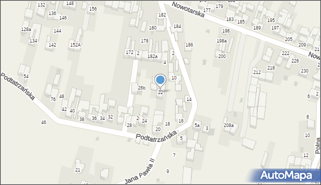 Waksmund, Podtatrzańska, 22, mapa Waksmund