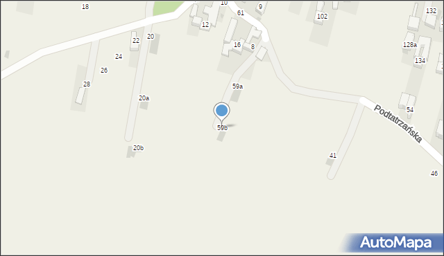 Waksmund, Podtatrzańska, 59b, mapa Waksmund