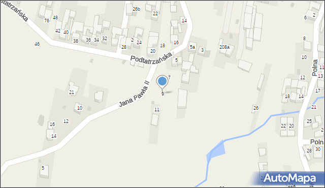 Waksmund, Podtatrzańska, 9, mapa Waksmund