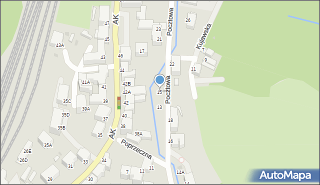 Wałbrzych, Pocztowa, 15, mapa Wałbrzycha