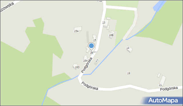 Wałbrzych, Podgórska, 16, mapa Wałbrzycha