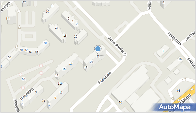 Wałbrzych, Poselska, 23, mapa Wałbrzycha