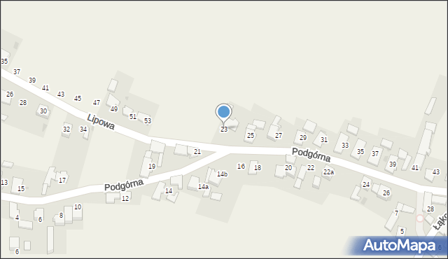 Walce, Podgórna, 23, mapa Walce
