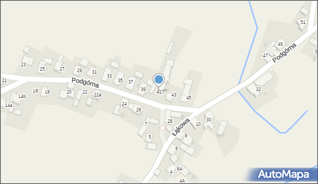 Walce, Podgórna, 41, mapa Walce