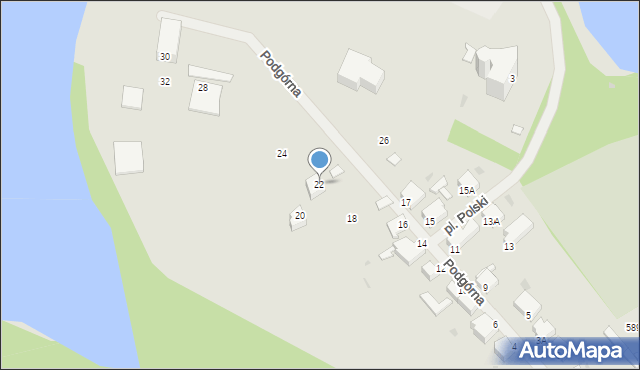 Wałcz, Podgórna, 22, mapa Wałcz