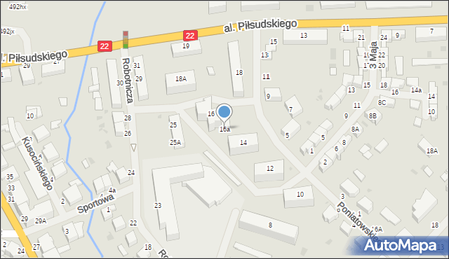 Wałcz, Poniatowskiego, 16a, mapa Wałcz