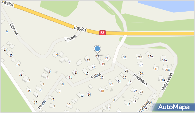 Warchały, Podleśna, 23, mapa Warchały