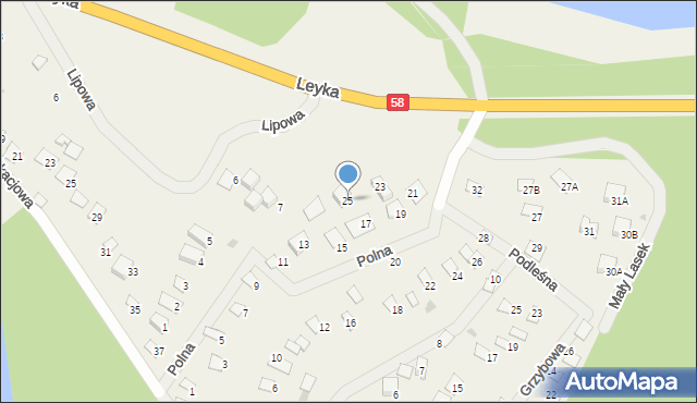 Warchały, Podleśna, 25, mapa Warchały