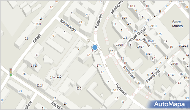 Warszawa, Podwale, 19, mapa Warszawy