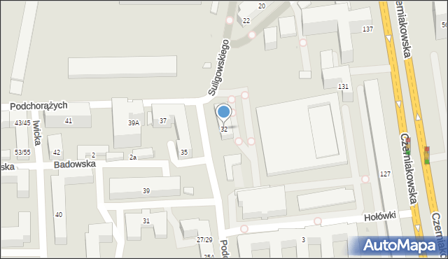 Warszawa, Podchorążych, 32, mapa Warszawy