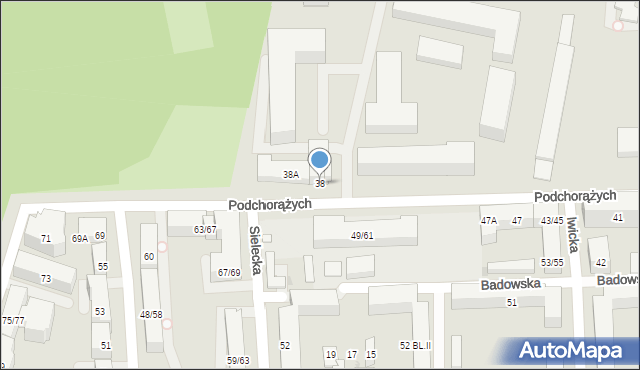 Warszawa, Podchorążych, 38, mapa Warszawy