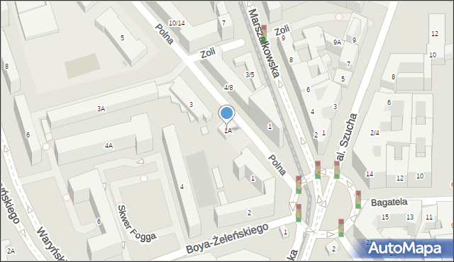 Warszawa, Polna, 1A, mapa Warszawy