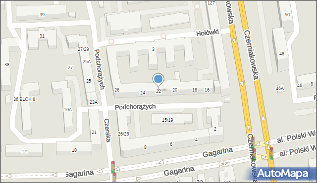 Warszawa, Podchorążych, 22, mapa Warszawy