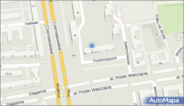 Warszawa, Podchorążych, 8, mapa Warszawy