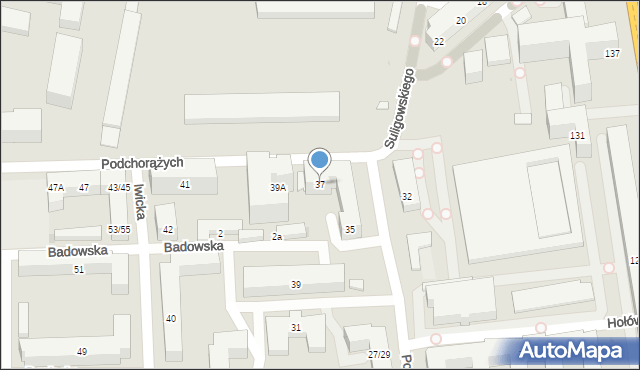 Warszawa, Podchorążych, 37, mapa Warszawy