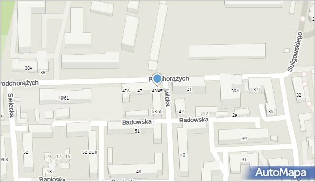 Warszawa, Podchorążych, 43/45, mapa Warszawy