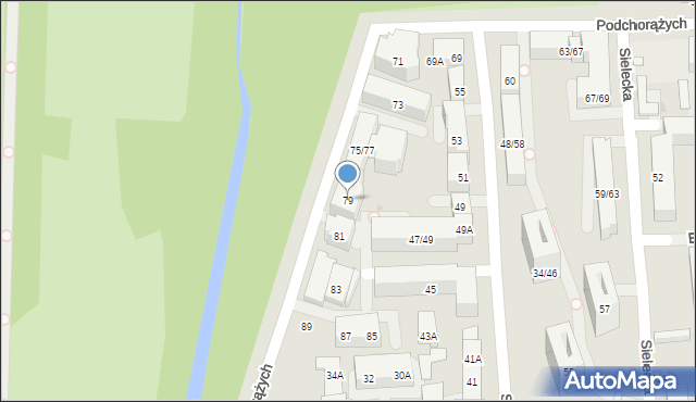 Warszawa, Podchorążych, 79, mapa Warszawy