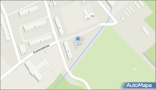 Warszawa, Pontonierów, 14, mapa Warszawy