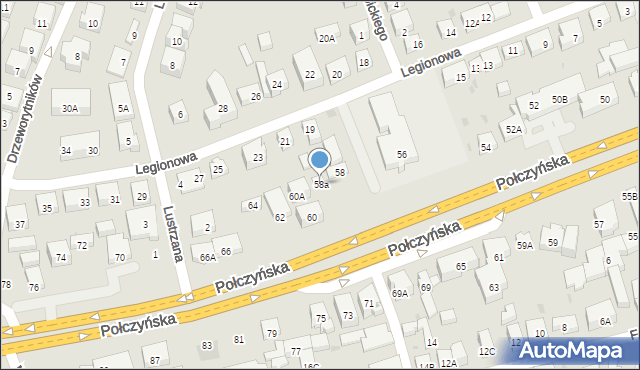 Warszawa, Połczyńska, 58a, mapa Warszawy