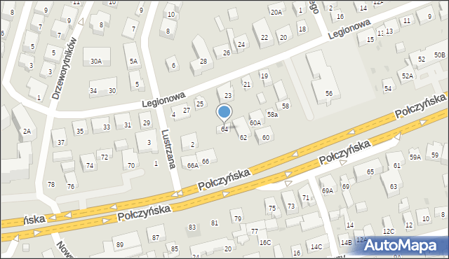 Warszawa, Połczyńska, 64, mapa Warszawy