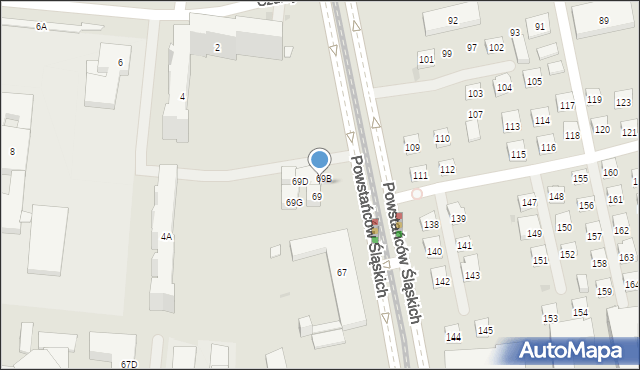 Warszawa, Powstańców Śląskich, 69A, mapa Warszawy