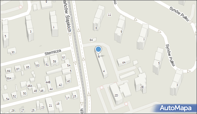 Warszawa, Powstańców Śląskich, 6, mapa Warszawy