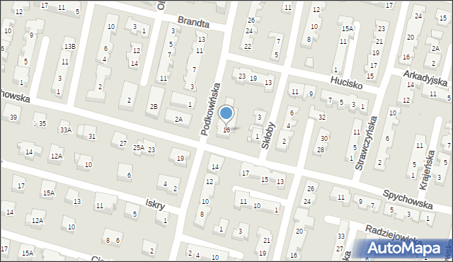 Warszawa, Podkowińska, 16, mapa Warszawy