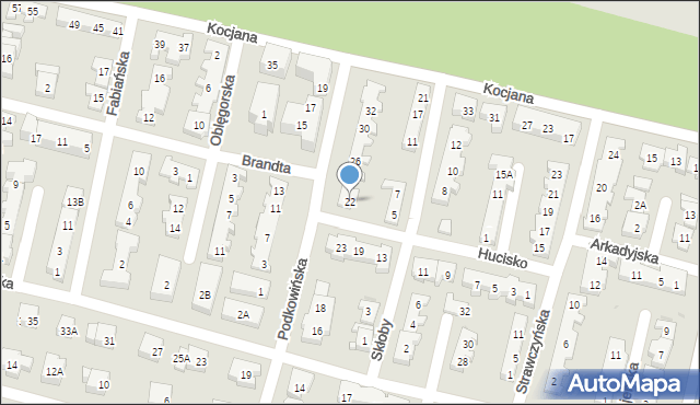 Warszawa, Podkowińska, 22, mapa Warszawy