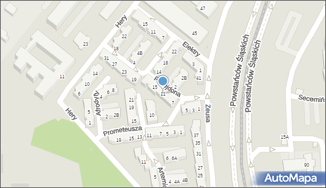 Warszawa, Posejdona, 11, mapa Warszawy