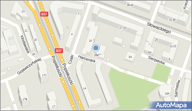 Warszawa, Popiełuszki Jerzego, bł. ks., 16a, mapa Warszawy