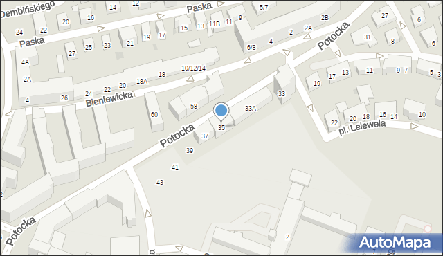 Warszawa, Potocka, 35, mapa Warszawy