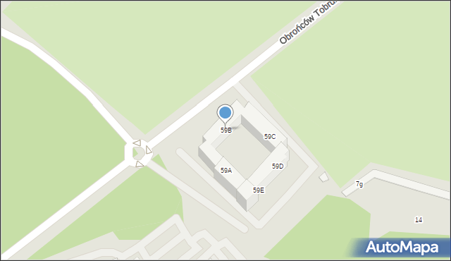 Warszawa, Powązkowska, 59B, mapa Warszawy