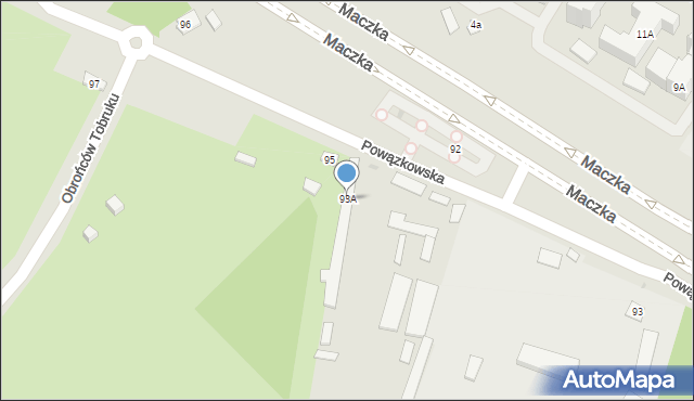 Warszawa, Powązkowska, 93A, mapa Warszawy