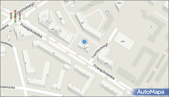 Warszawa, Powązkowska, 44, mapa Warszawy