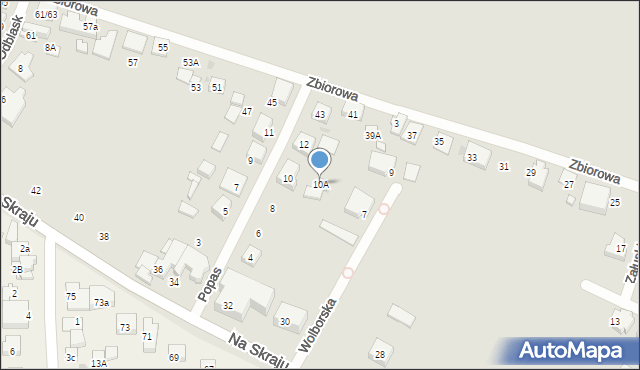 Warszawa, Popas, 10A, mapa Warszawy