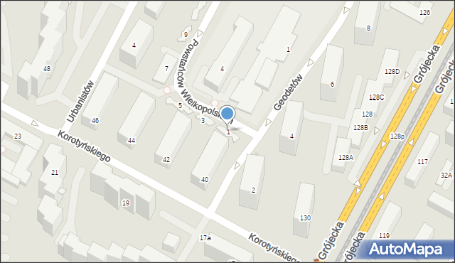 Warszawa, Powstańców Wielkopolskich, 1, mapa Warszawy