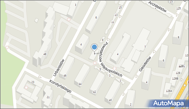 Warszawa, Powstańców Wielkopolskich, 7, mapa Warszawy