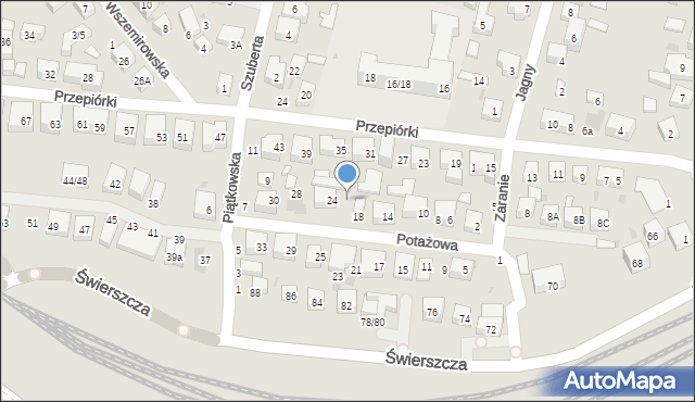 Warszawa, Potażowa, 22, mapa Warszawy