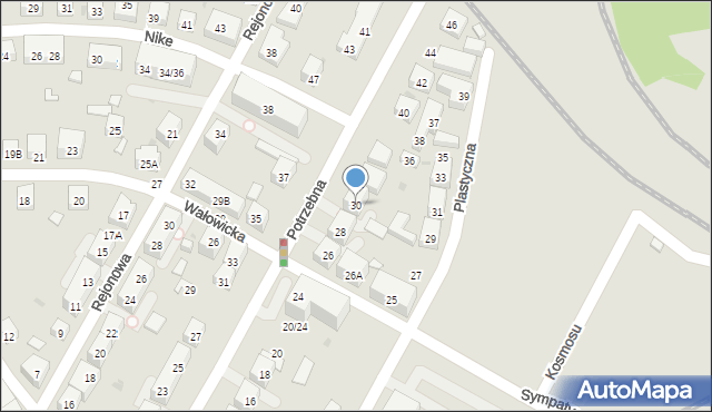 Warszawa, Potrzebna, 30, mapa Warszawy